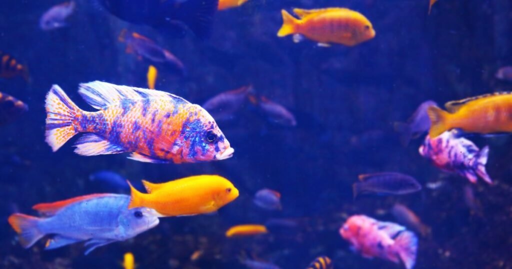 Acuario con peces y vegetación, enfocado en la salud y bienestar de los peces.